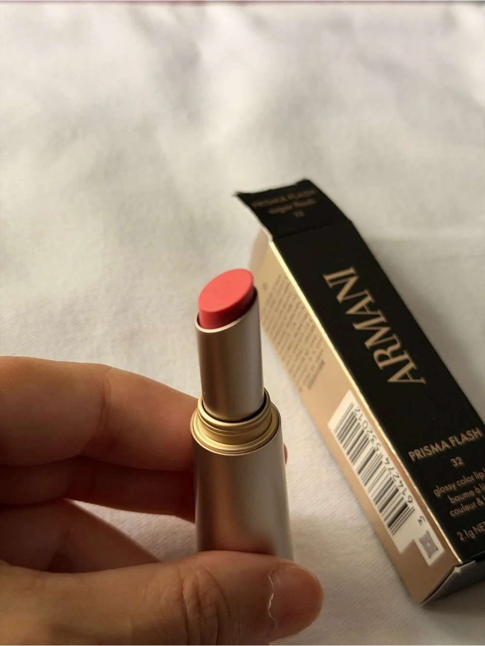 Giorgio Armani Prisma Flash Lip Balm - Sugar Flash 32 (Pink, Gold Tube)